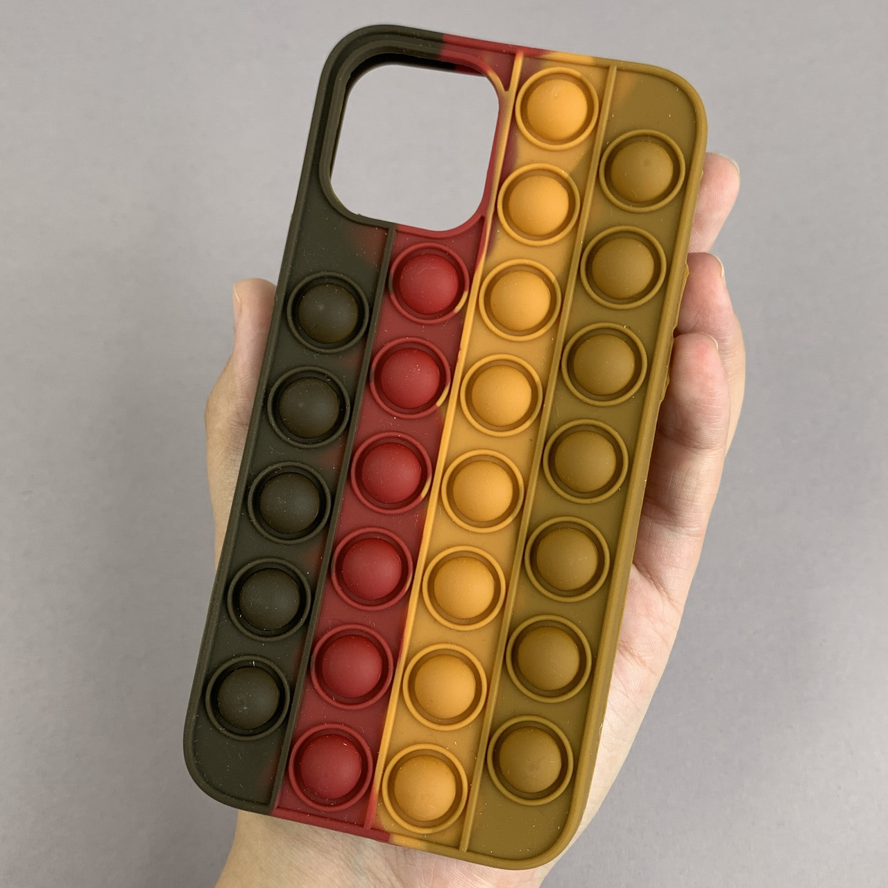 Чохол для iPhone 12 Pop it антистрес силіконовий чохол поп іт на телефон айфон 12 коричневий ORG 9