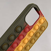 Чохол для iPhone 12 Pop it антистрес силіконовий чохол поп іт на телефон айфон 12 коричневий ORG 9, фото 3