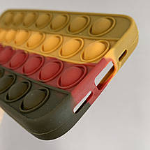 Чохол для iPhone 12 Pop it антистрес силіконовий чохол поп іт на телефон айфон 12 коричневий ORG 9, фото 4