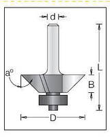 Фреза DIMAR для зняття фаски D=30 a=45 B=10 d=8