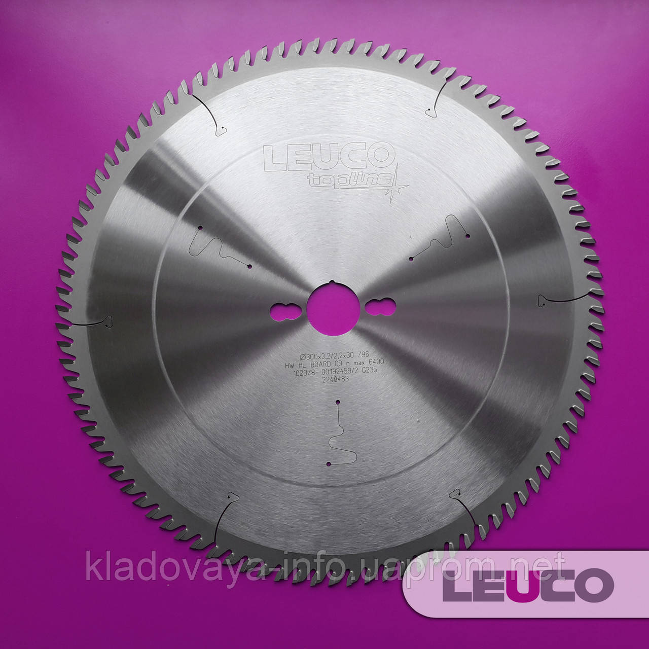 Диск пиляльний за ламінатом, ДСП і МДФ Leuco 300x3,2/2,2x30 Z = 96 для форматно-розкроєних станків