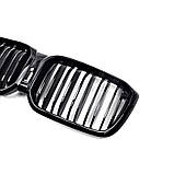 Решітка радіатора BMW X3 G01 X4 G02 рестайлінг M Performance чорні глянцеві двореберні ніздрі БМВ, фото 3