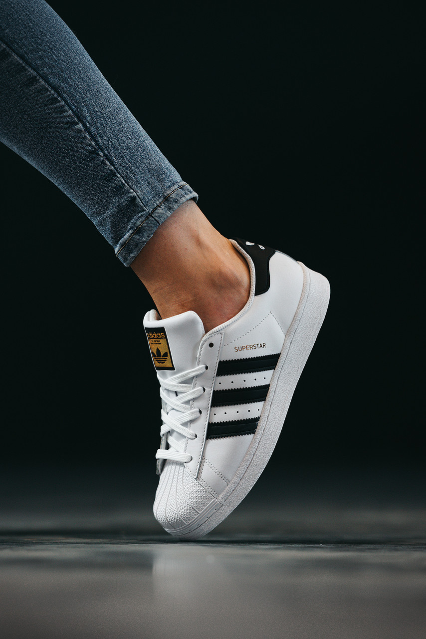 Женские Кроссовки Adidas Superstar White Black 36-37-38-39-40-41 (ID ...