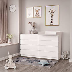 Сповивальний комод 8 ящиків Дуб Білий 160см