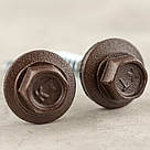 Саморіз RAL 8017 (матовий) 4,8х35 в дерево (покрівля/фасад) з шестигранною головкою та шайбою EPDM, фото 5