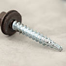 Саморіз RAL 8017 (матовий) 4,8х35 в дерево (покрівля/фасад) з шестигранною головкою та шайбою EPDM, фото 4