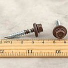 Саморіз RAL 8017 (матовий) 4,8х35 в дерево (покрівля/фасад) з шестигранною головкою та шайбою EPDM, фото 7