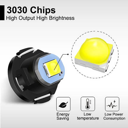 Світлодіодна лампа T4.2 1 SMD 3030 LED Біла для приладової панелі, фото 3