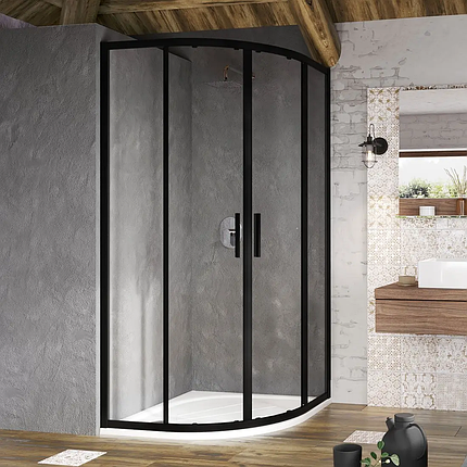 Душова кабіна Ravak Blix Slim BLSCP4 90х90х190 см без піддону прозоре скло розсувні двері, фото 1
