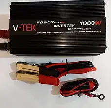 Перетворювач напруги автомобільний 1000W, інвертор 12/220В, USB, охолодження Чорний, фото 6