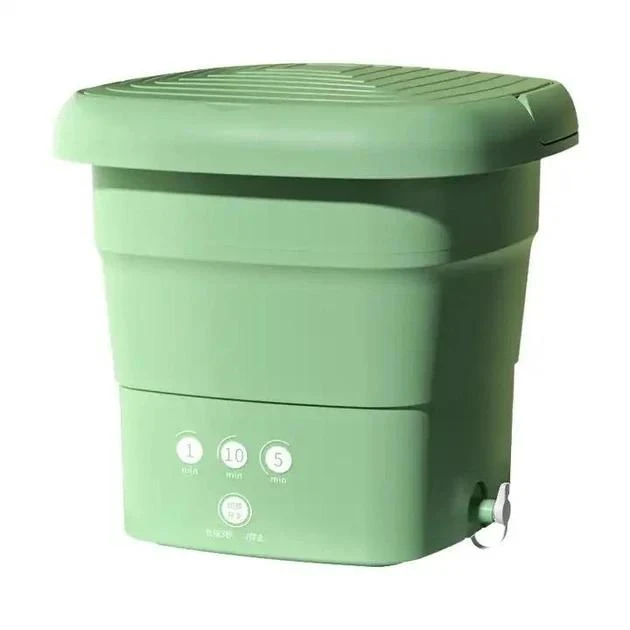 Складана пральна машина Folding Washing Machine силіконова складана стиралка відро 7 л. Зелений