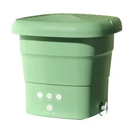 Складана пральна машина Folding Washing Machine силіконова складана стиралка відро 7 л. Зелений, фото 1