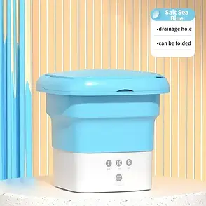 Складана міністиральна машина СИНЯЯ переносна до 2,5 кг Folding Washing Machine Пральна машина, фото 1