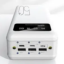 Повербанк power bank Viaking 50000 mAh YM-500 Ліхтар 4 USB-порти, дисплей, Powerbank Чорний, фото 3