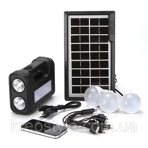 Система автономного освітлення із сонячною панеллю GDPLUS GD 8017 (функція Павербанка)