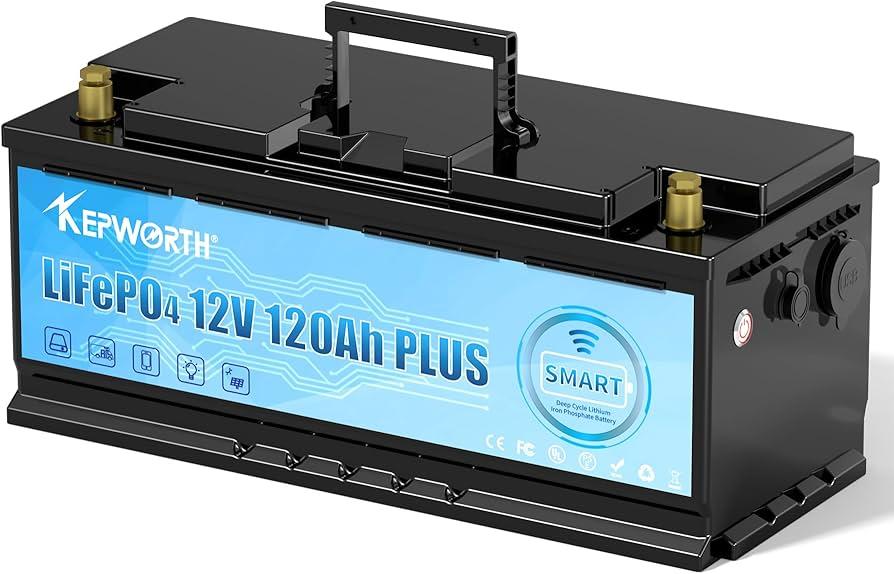 Kepworth 12V 120Ah Smart Bluetooth LiFePo4 Акумуляторна батарея, фото 1