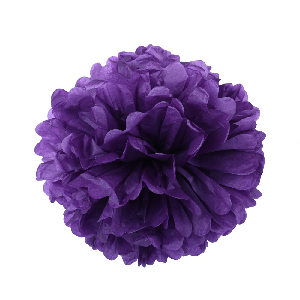 Декор паперові помпони тіш'ю 15см Фіолетовий | Halloween