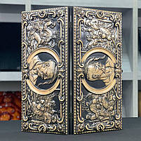 Нарди дерев'яні ручне різьблення Козак 50×23 см подарункові, фото 3