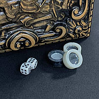 Нарди дерев'яні ручне різьблення Козак 50×23 см подарункові, фото 8