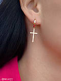 Сережки хрестики (срібло та позолота), фото 3