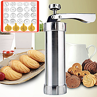 Кондитерський шприц-пістолет для печива та крему, кондитерський плунжер та 20 фігурних насадок