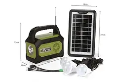 Універсальна сонячна станція/GDPlus GD-8073 з Power Bank і 3 ліхтариками LK227 і радіо, фото 2
