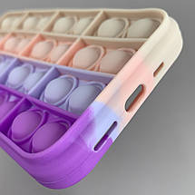 Чохол для iPhone 12 AirTag Pop it антистрес силіконовий чохол поп іт на айфон 12 бузковий пудровий ARG, фото 4