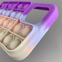 Чохол для iPhone 12 AirTag Pop it антистрес силіконовий чохол поп іт на айфон 12 бузковий пудровий ARG, фото 5