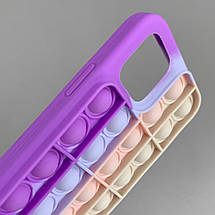 Чохол для iPhone 12 AirTag Pop it антистрес силіконовий чохол поп іт на айфон 12 бузковий пудровий ARG, фото 3