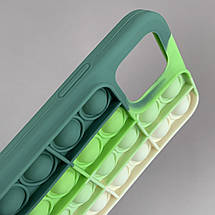 Чохол для iPhone 12 AirTag Pop it антистрес силіконовий чохол поп іт на айфон 12 зелений молочний ARG, фото 3