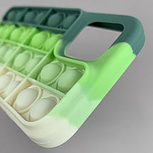 Чохол для iPhone 12 AirTag Pop it антистрес силіконовий чохол поп іт на айфон 12 зелений молочний ARG, фото 5