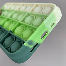 Чохол для iPhone 12 AirTag Pop it антистрес силіконовий чохол поп іт на айфон 12 зелений молочний ARG, фото 4
