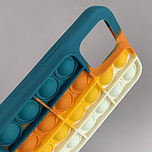 Чохол для iPhone 12 AirTag Pop it антистрес силіконовий чохол поп іт на айфон 12 темно зелений молочний ARG, фото 3