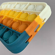 Чохол для iPhone 12 AirTag Pop it антистрес силіконовий чохол поп іт на айфон 12 темно зелений молочний ARG, фото 4