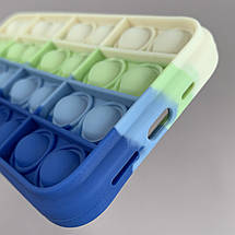 Чохол для iPhone 12 AirTag Pop it антистрес силіконовий чохол поп іт на айфон 12 синій молочний ARG, фото 4