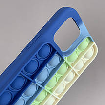Чохол для iPhone 12 AirTag Pop it антистрес силіконовий чохол поп іт на айфон 12 синій молочний ARG, фото 3