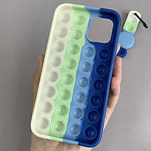 Чохол для iPhone 12 AirTag Pop it антистрес силіконовий чохол поп іт на айфон 12 синій молочний ARG, фото 2