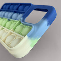 Чохол для iPhone 12 AirTag Pop it антистрес силіконовий чохол поп іт на айфон 12 синій молочний ARG, фото 5