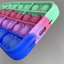 Чохол для iPhone 12 AirTag Pop it антистрес силіконовий чохол поп іт на айфон 12 синій зелений ARG, фото 4