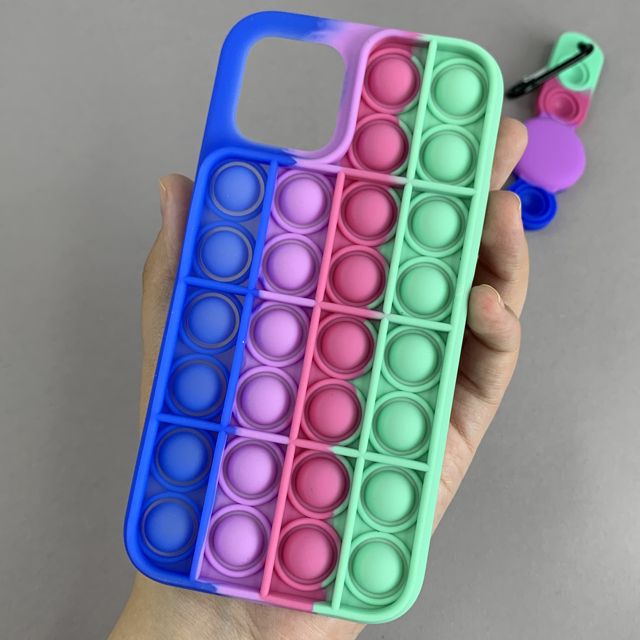 Чохол для iPhone 12 AirTag Pop it антистрес силіконовий чохол поп іт на айфон 12 синій зелений ARG
