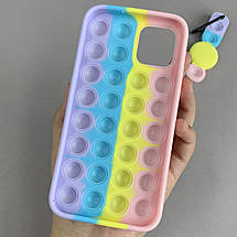 Чохол для iPhone 12 AirTag Pop it антистрес силіконовий чохол поп іт на айфон 12 рожевий бузковий ARG, фото 2