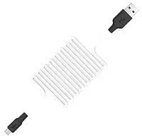 Кабель USB - micro USB Hoco X21 Plus Silicone 2.4A/1m Black-White