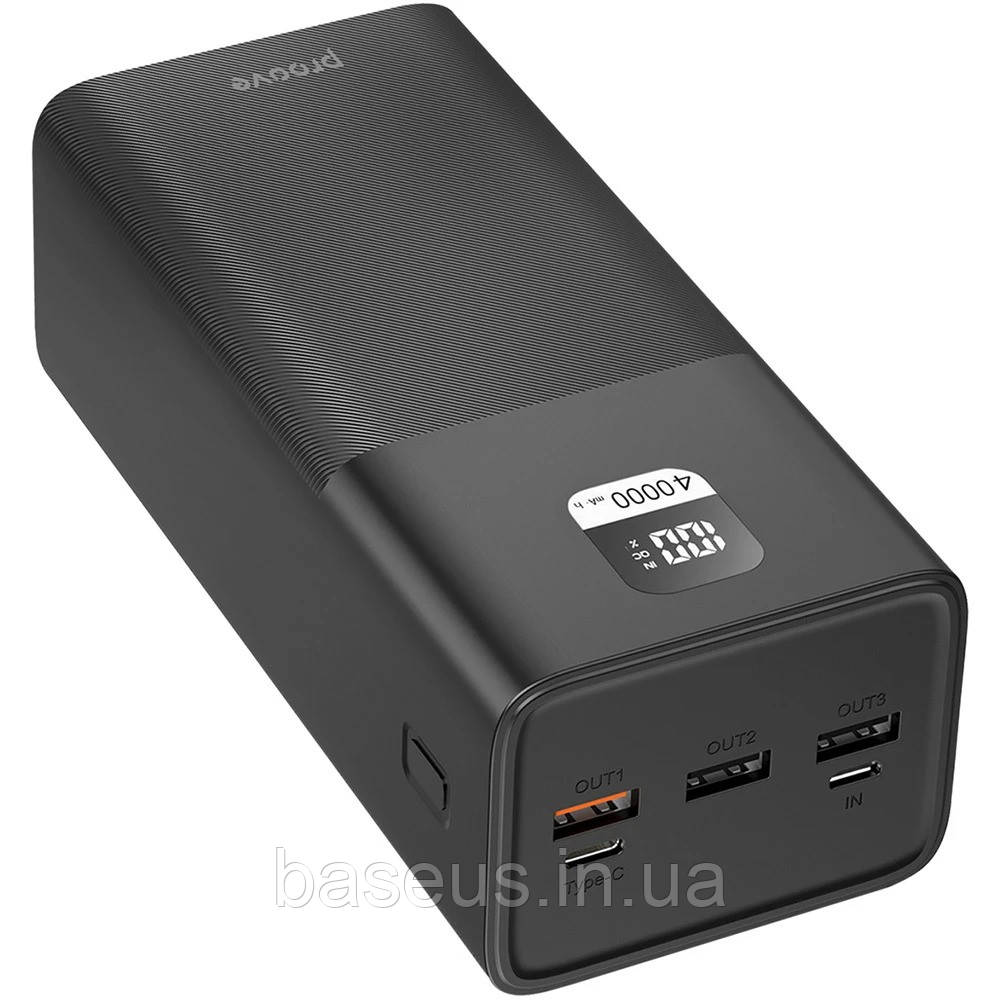 Повербанк 40000mAh 100W Proove Giant Powerbank 20V 5A 3xUSB/Type-C/microUSB чорний (PBGI99320001), фото 1
