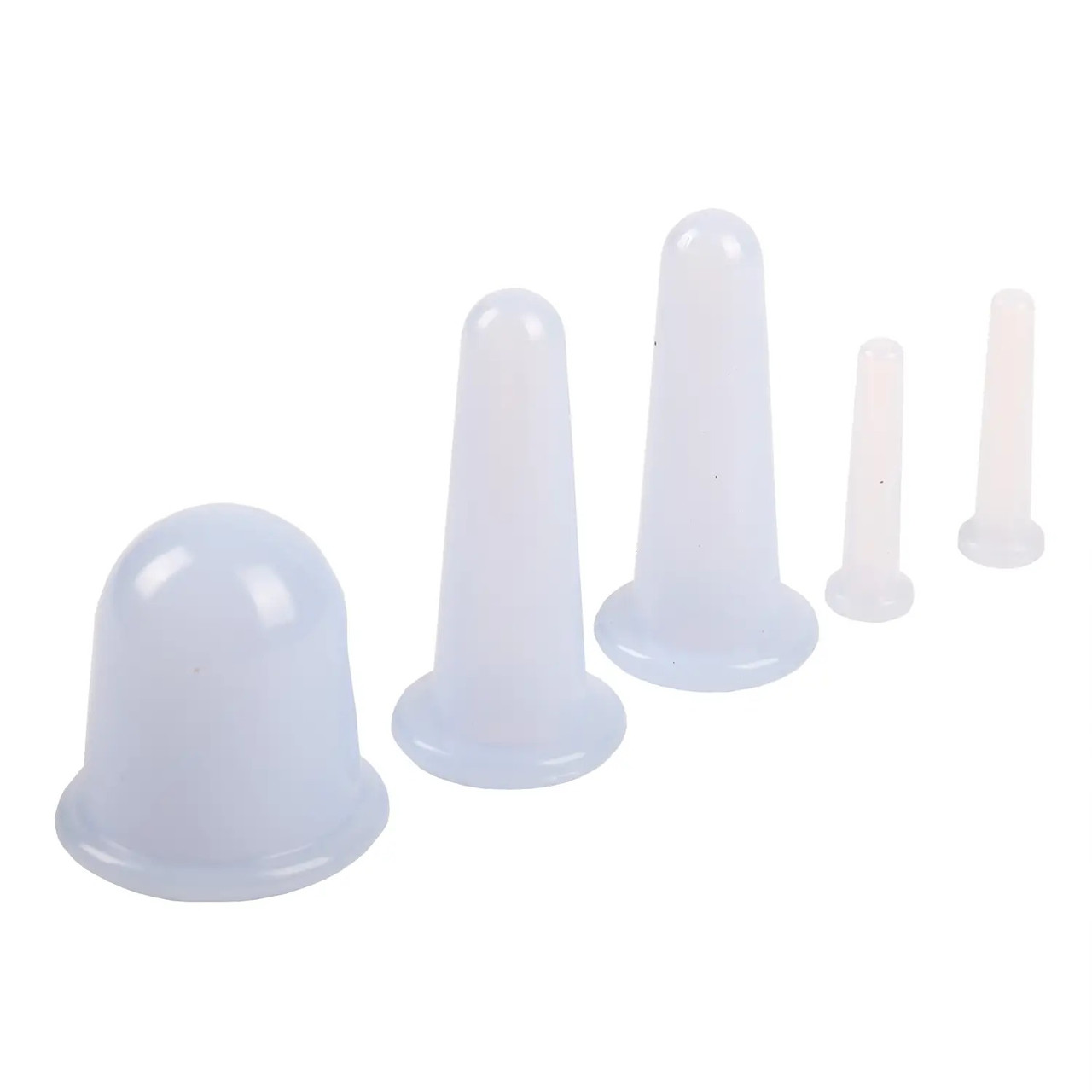 Набір силіконових вакуумних банок для масажу обличчя та тіла, фото 1