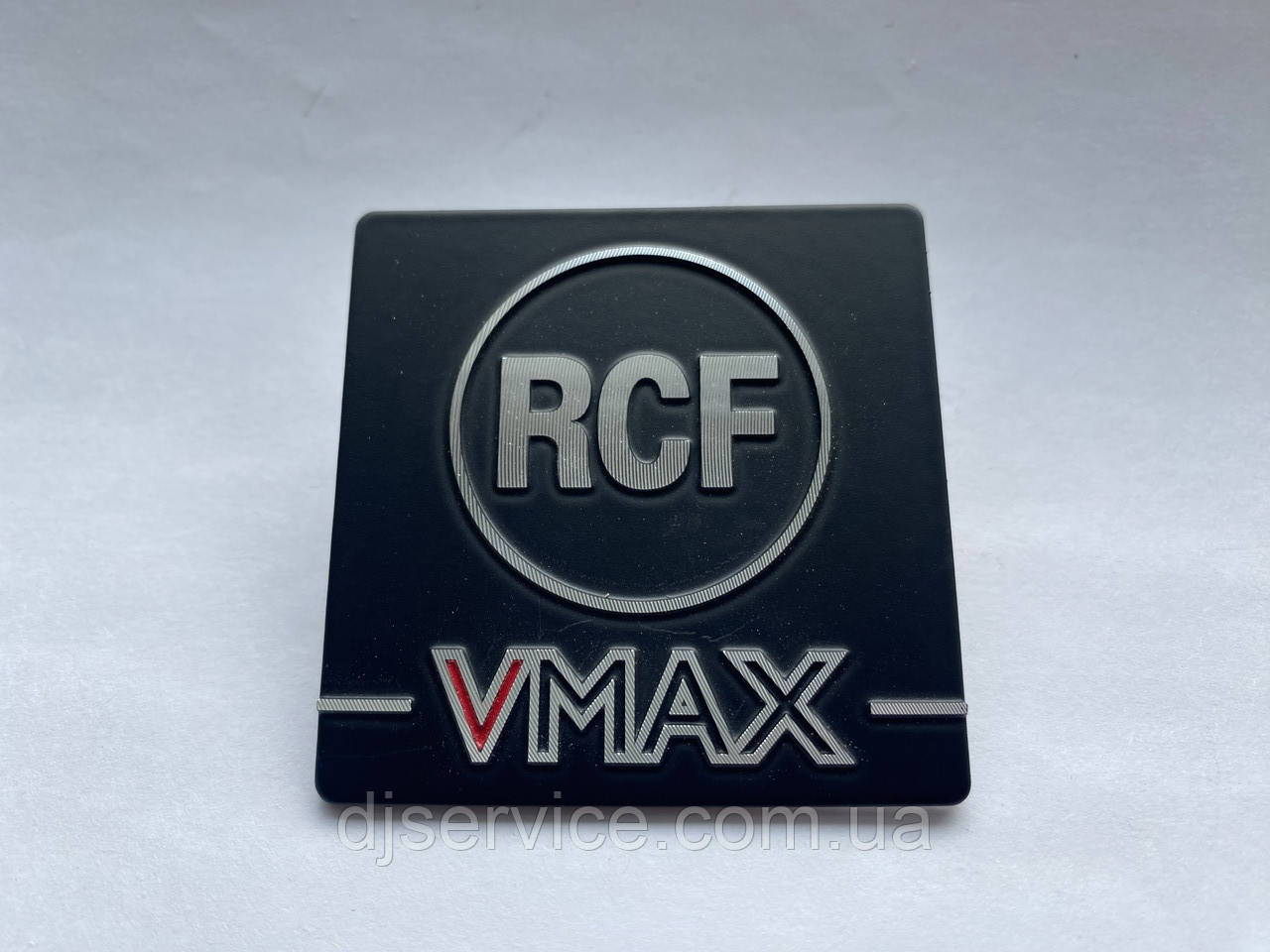 Шильдик, наклейка, логотип RCF VMAX 60x60mm на сітку колонки