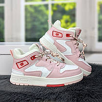 Кросівки високі для дівчинки Apawwa хайтопи рожеві 5434, фото 2