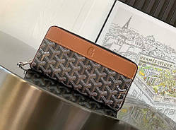 Гаманець на змійці Goyard (094) brown Lux