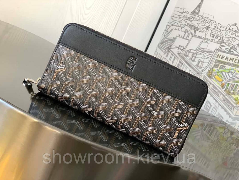 Гаманець на змійці Goyard (094) black Lux