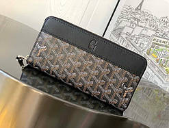 Гаманець на змійці Goyard (094) black Lux