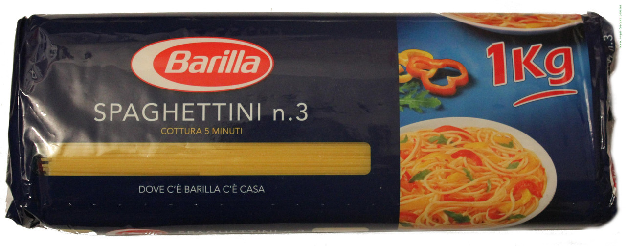 Спагетти твердых сортов Barilla «Spaghettini» n. 3, (итальянские спагетти барилла) 1 кг. - фото 1 - id-p29901729